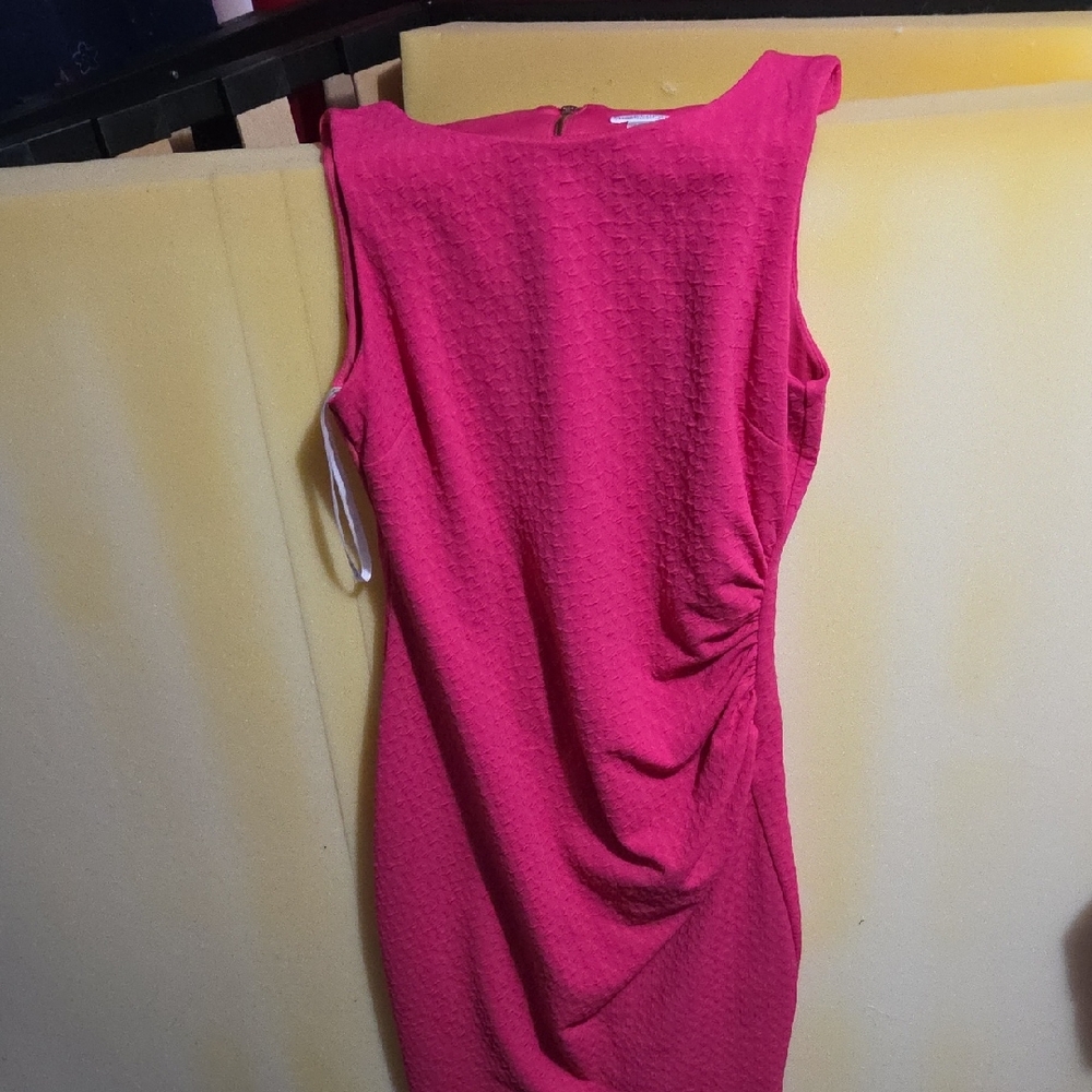 Bisou Bisou Vibrant Pink Midi Dress